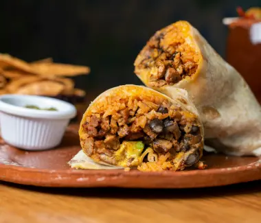 Buritto und Drink